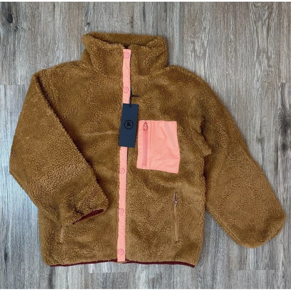 NWT Backcountry Deep Pile Teddy Bear Brown Fleece Snap Pullover / Women’s Medium
